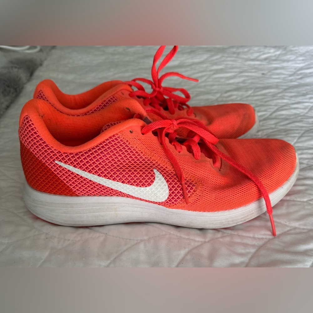 Nike Bright Orange Sneakers with White Swoosh
